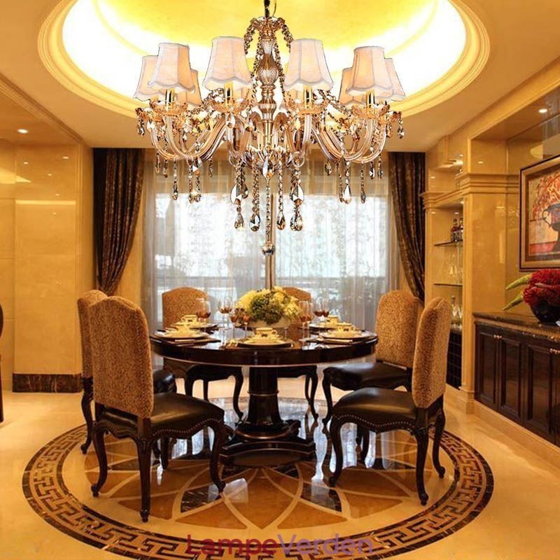 Stor krystal lysekrone luksus europæisk pendel