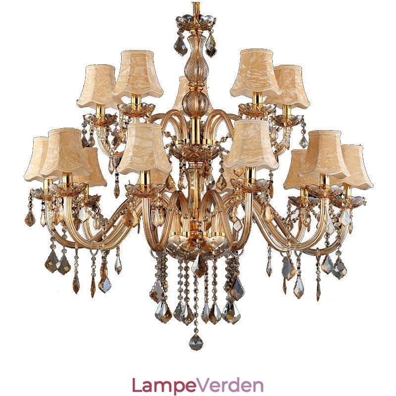 Stor luksus crystal lysekrone europæisk rav loftslampe