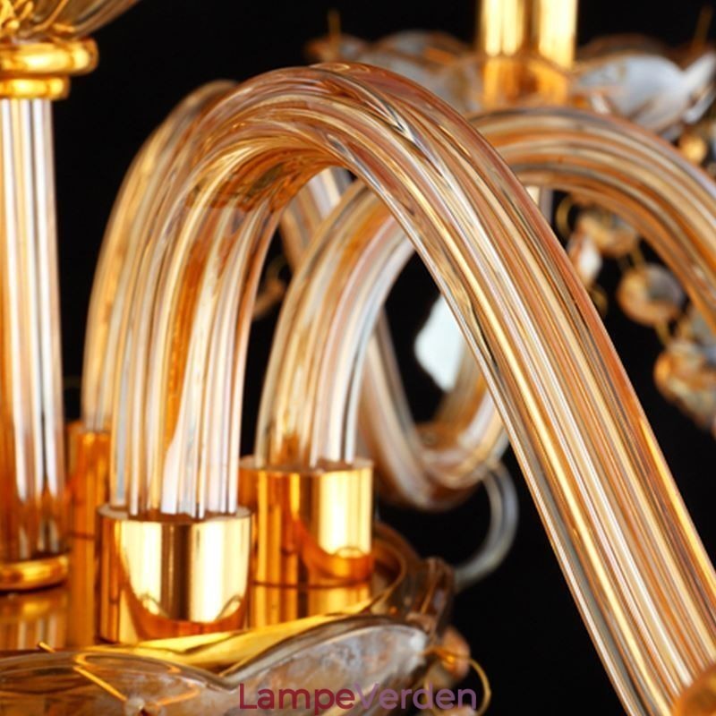 Stor luksus crystal lysekrone europæisk rav loftslampe