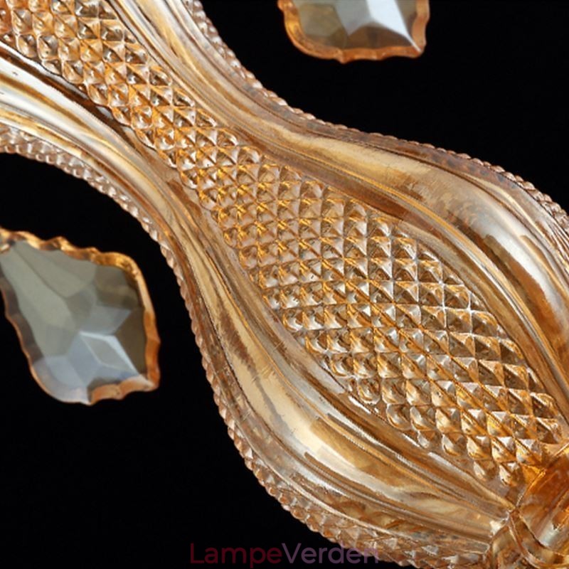 Europæisk krystal lysekrone Elegant rav pendel lys