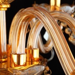 Europæisk krystal lysekrone Elegant rav pendel lys