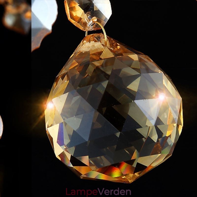 Europæisk krystal lysekrone Elegant rav pendel lys
