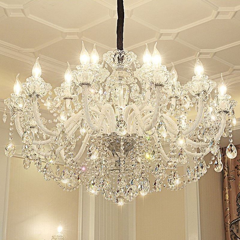 Luksus krystal lysekrone Europæisk Elegant Pendel