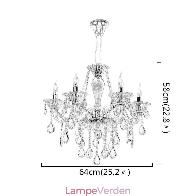 Europæisk Krystallysekrone Elegant Pendel Light