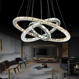 Pendellamper Amber og Clear K9 Crystal Chandelier Lights Belysning med 3 ring