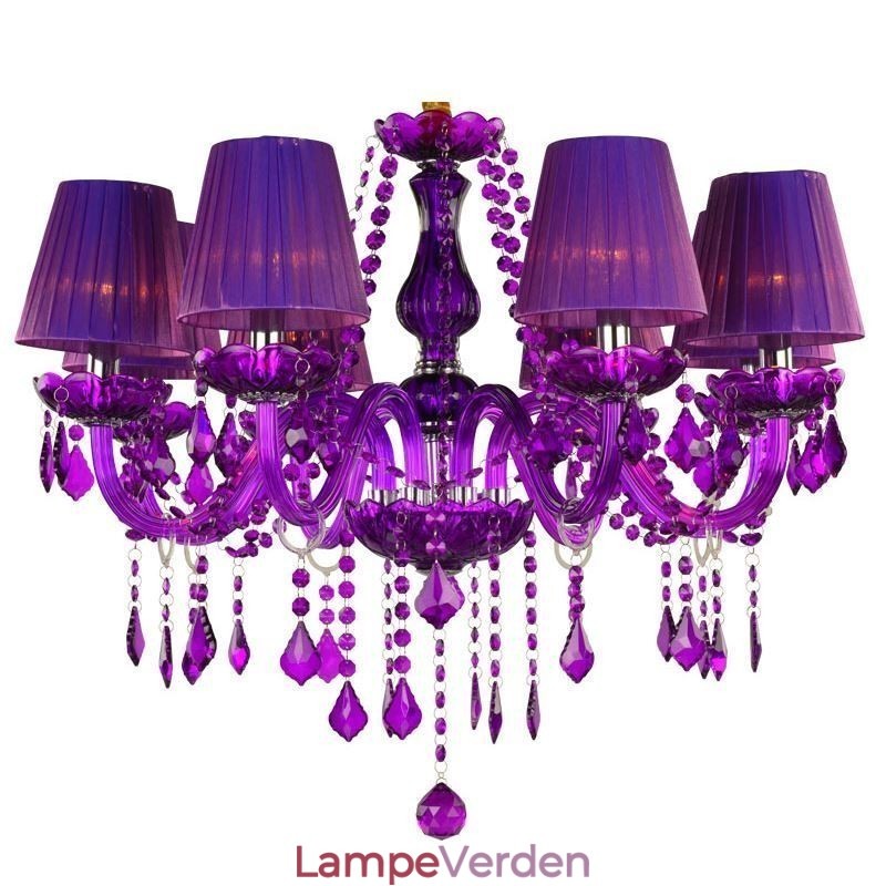 Elegant krystal lysekrone europæisk stil lilla pendellampe