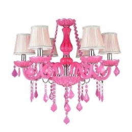 Europæisk stil Krystal lysekrone Pink Pendel Light Romantisk