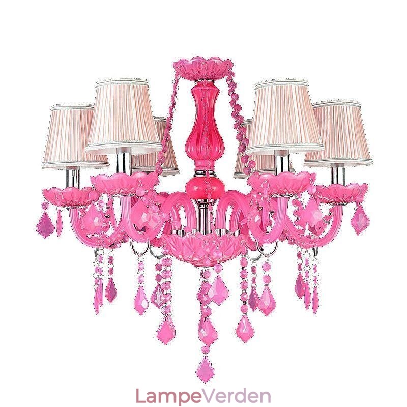 Europæisk stil Krystal lysekrone Pink Pendel Light Romantisk