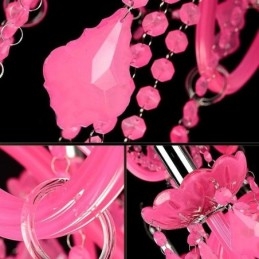 Europæisk stil Krystal lysekrone Pink Pendel Light Romantisk