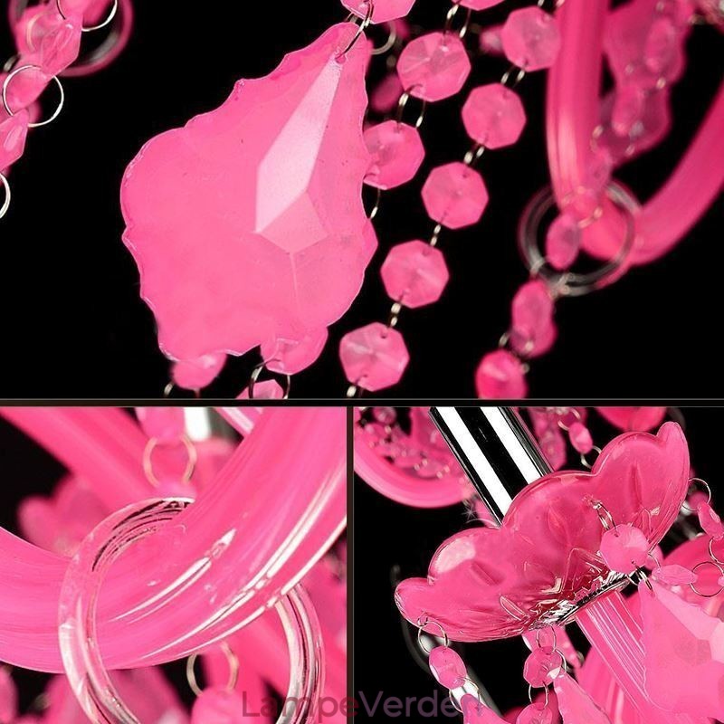 Europæisk stil Krystal lysekrone Pink Pendel Light Romantisk