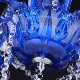 Europæisk stil krystal lysekrone blå krystal glas pendel lys