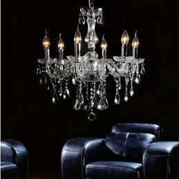 Elegant krytal lysekrone med 6 lys