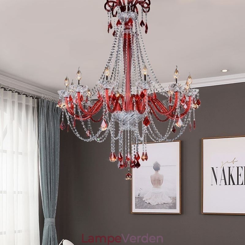 Europæisk Krystallysekrone Elegant Pendel Light