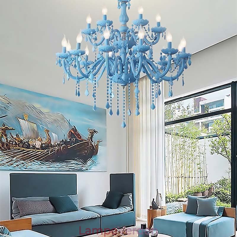 Elegant krystal lysekrone europæisk stor pendel