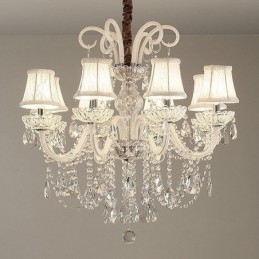 Elegant crystal lysekrone europæisk hvid farve pendel lys