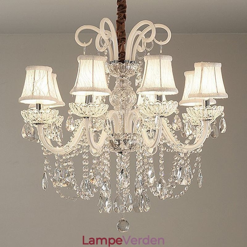 Elegant crystal lysekrone europæisk hvid farve pendel lys