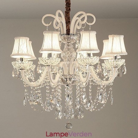 Elegant crystal lysekrone europæisk hvid farve pendel lys