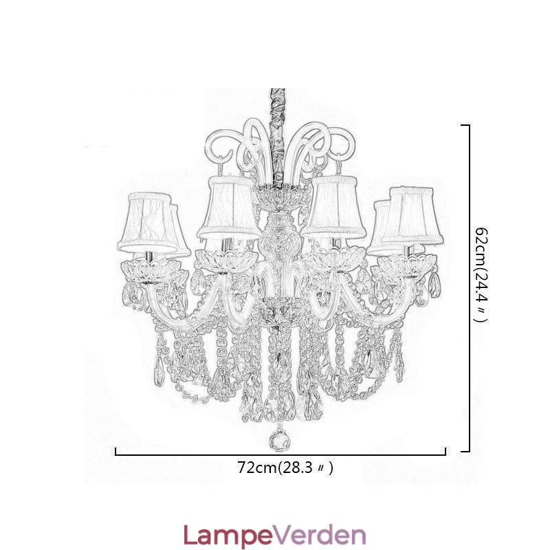 Elegant crystal lysekrone europæisk hvid farve pendel lys