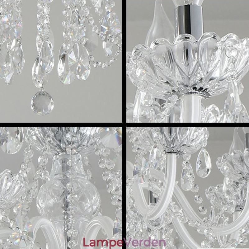 Elegant crystal lysekrone europæisk hvid farve pendel lys