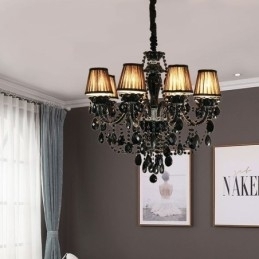 Luksus krystal lysekrone europæisk sort 10 lys