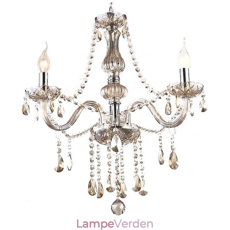 Krystal lysekrone europæisk cognac farve glas pendel lys
