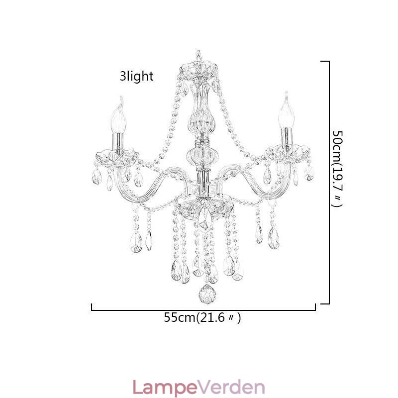 Krystal lysekrone europæisk cognac farve glas pendel lys