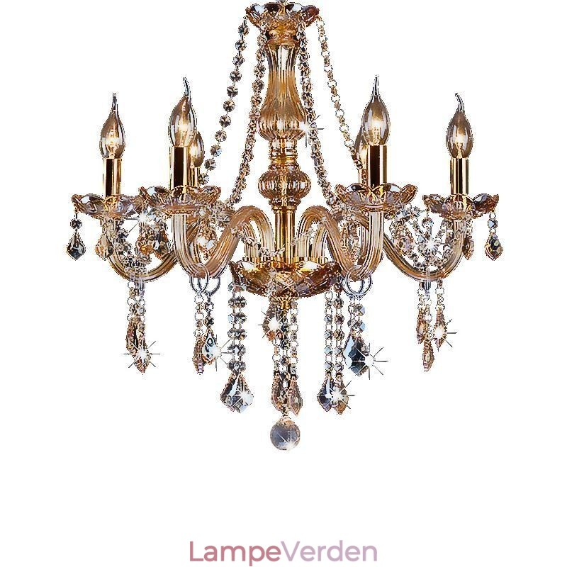 Europæisk krystal lysekrone luksus ravfarve pendel lys