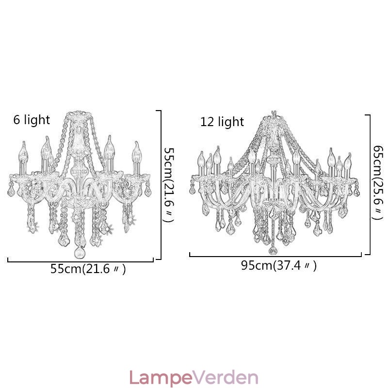 Europæisk krystal lysekrone luksus ravfarve pendel lys