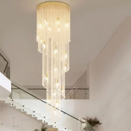 Moderne krystal lysekrone luksus trappe krystal loftslampe med 19 lys