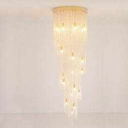 Moderne krystal lysekrone luksus trappe krystal loftslampe med 19 lys