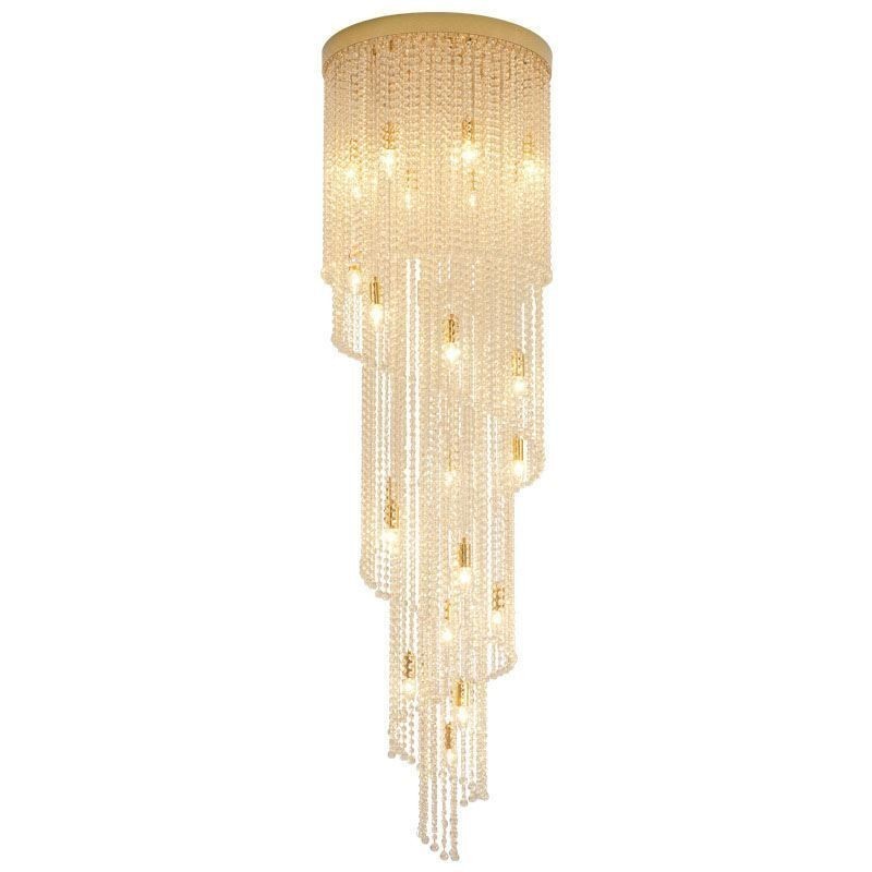 Moderne krystal lysekrone luksus trappe krystal loftslampe med 19 lys