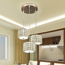 Enkelt 3 lys Crystal Pendel Light Droplight