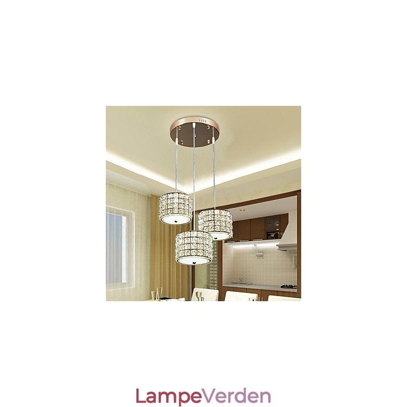 Enkelt 3 lys Crystal Pendel Light Droplight