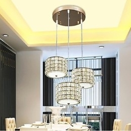Enkelt 3 lys Crystal Pendel Light Droplight