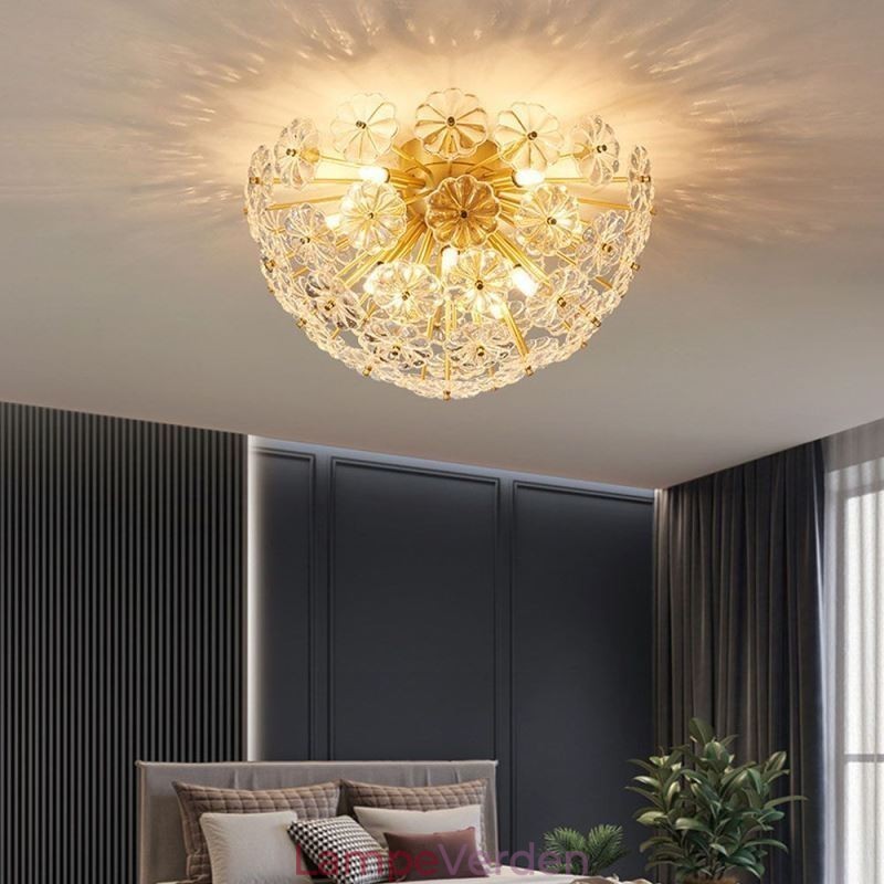 Semi Circle Glas Flush Mount Moderne dekorative blomsterformet loftslampe