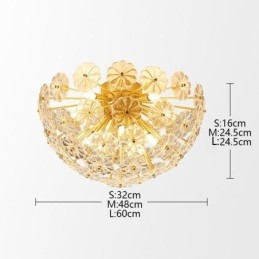 Semi Circle Glas Flush Mount Moderne dekorative blomsterformet loftslampe