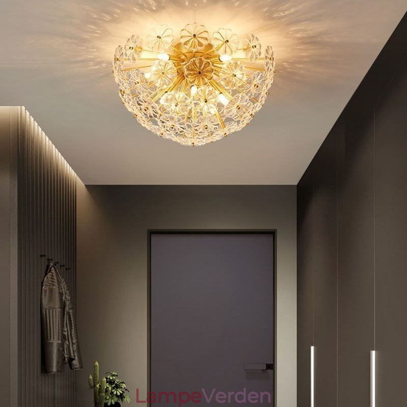 Semi Circle Glas Flush Mount Moderne dekorative blomsterformet loftslampe