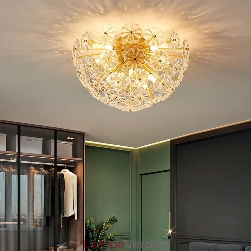 Semi Circle Glas Flush Mount Moderne dekorative blomsterformet loftslampe