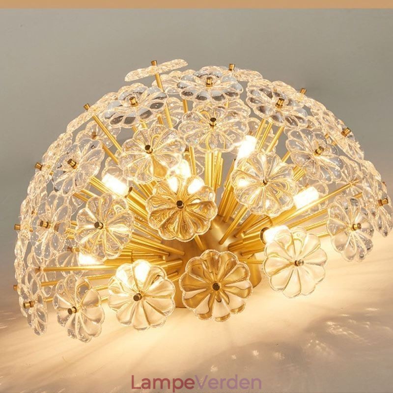 Semi Circle Glas Flush Mount Moderne dekorative blomsterformet loftslampe