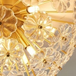 Semi Circle Glas Flush Mount Moderne dekorative blomsterformet loftslampe