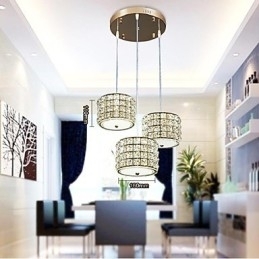 Enkelt 3 lys Crystal Pendel Light Droplight