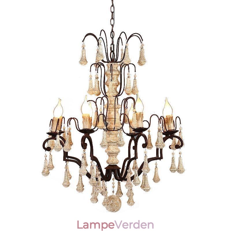Retro stil træ pendel lys elegant lysekrone