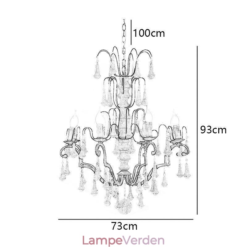 Retro stil træ pendel lys elegant lysekrone