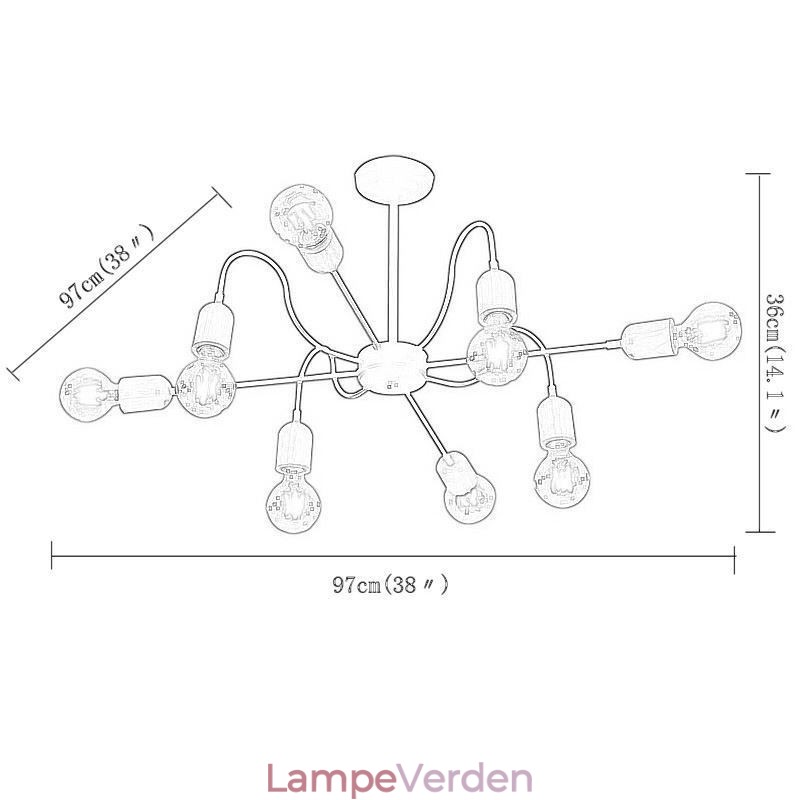 Moderne Creative Iron Pendant Light Spider Lysekrone