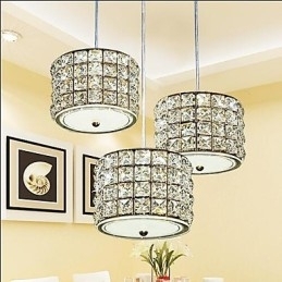 Enkelt 3 lys Crystal Pendel Light Droplight