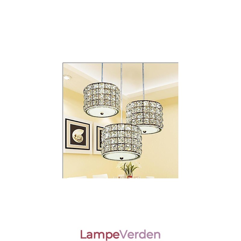 Enkelt 3 lys Crystal Pendel Light Droplight