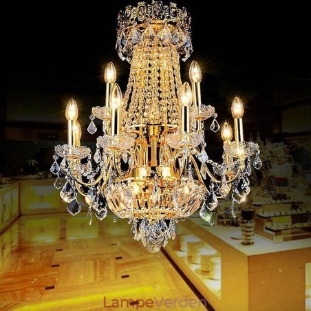 Europæisk Luksus Krystal Lysekrone Duplex Trappe Pendel Light Europæisk Luksus Krystal Lysekrone Duplex Trappe Pendel Light