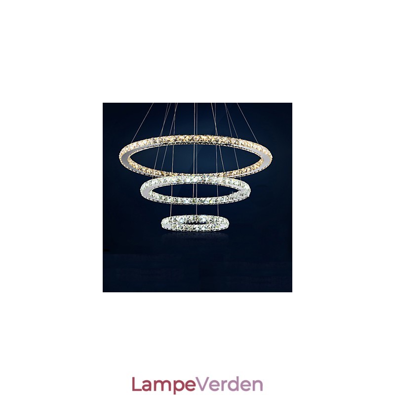 Pendellamper Amber og Clear K9 Crystal Chandelier Lights Belysning med 3 ring