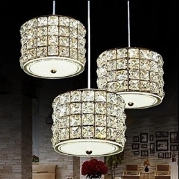 Enkelt 3 lys Crystal Pendel Light Droplight