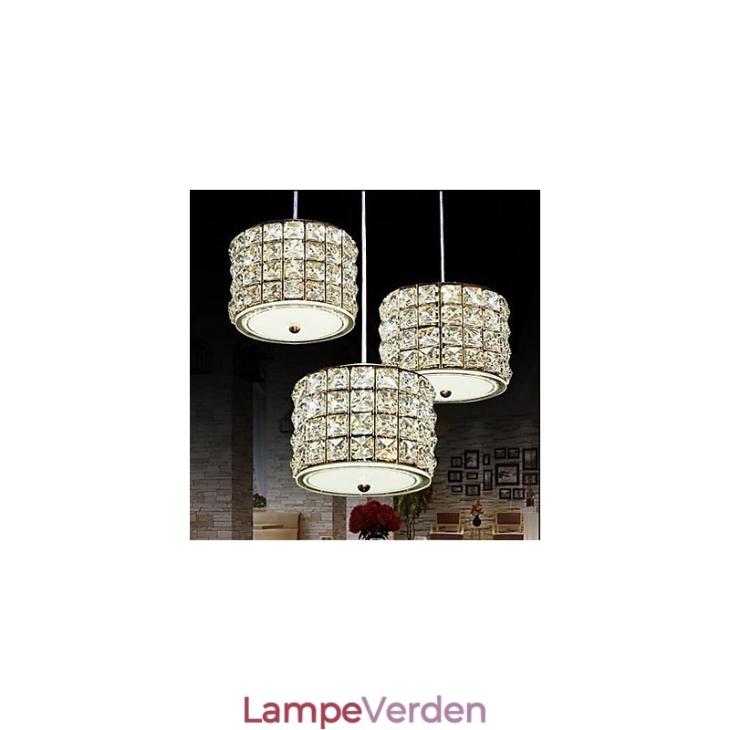 Enkelt 3 lys Crystal Pendel Light Droplight